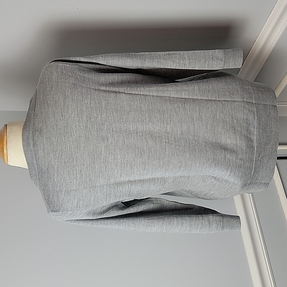 J.CREW 100% Wool Light Gray 3/4 Sleeve Preppy Office Capsule Crewneck Sweater L - Picture 3 of 8